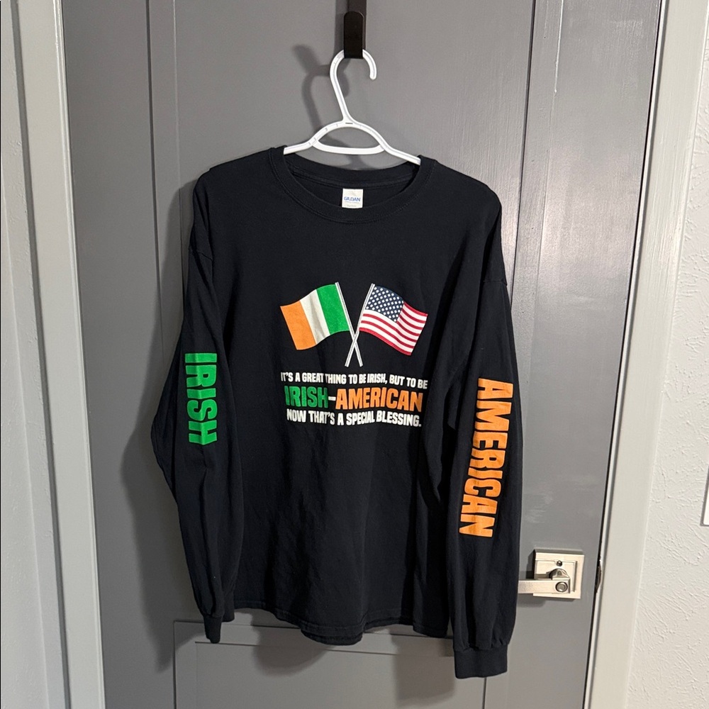 Gildan Black Long Sleeve Shirt with Flags